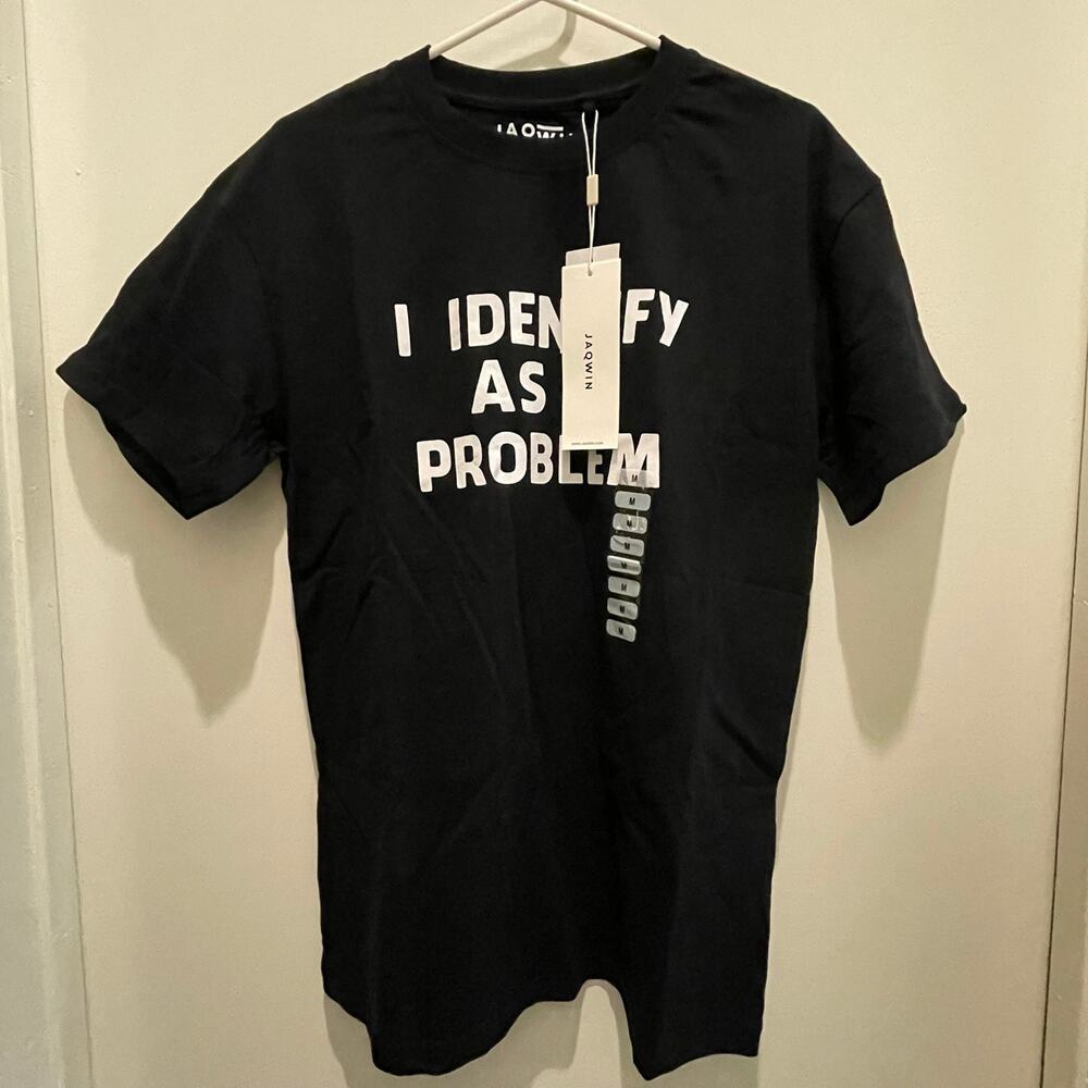 I Identify As The Problem Black & White Size M Medium Men’s Graphic T-shirt